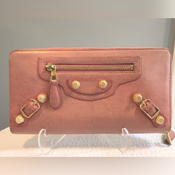 Balenciaga Long Zip Around Wallet - Pink/Coral - Authentic - Picture 1 of 16